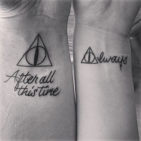 Tattoo Pulso, Let It Be Tattoo, Harry Potter Couples, Wrist Tattoos Girls, Always Tattoo, Triangle Tattoos, Harry Potter Tattoos, Harry Potter Tattoo, Wrist Tattoos For Women