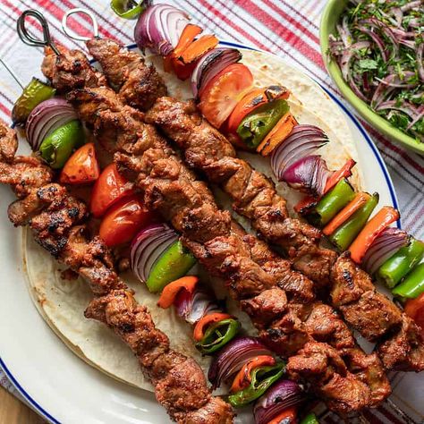 Lamb Shish Kebab - Cooking Gorgeous Kebab Restaurant, Creamy Chicken Enchiladas Recipe, Lamb Kebab, Turkish Kebab, 33 Birthday, East Recipes, Lamb Kebabs, Persian Recipes, Lamb Skewers