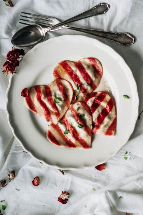 Heart Shaped Ravioli, Egg Pasta Dough, Heart Shaped Pasta, Cream Cheese Spinach, Shaped Pasta, Valentines Dinner, Brown Butter Sauce, Cheese Course, Filled Pasta