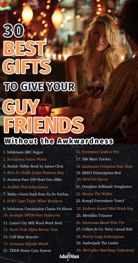 Top 30 Gifts for Guy Friends: A Male Perspective Gifts For Guy Friend, Gifts For Male Friend, Gift Ideas For Male Friend, Gifts For Guy Best Friend, Gifts For Guy Friends, Guy Friend Gifts, Male Perspective, Guy Best Friend, Guy Friends