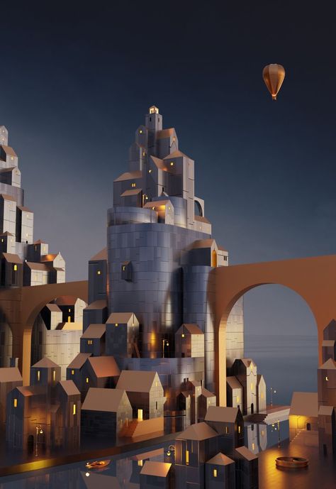 Metal Castle This is my first 3D art project. I made it in Blender, and it was really fun and joyfull experience. I was inspired by the works of Michiel Schrijver and Andy Wooldridge, I think they are both Great Artists, and I would recomend you to check their works. Thanks for watching, I hope that you like my first work. 3d Art Projects, 3d Words, I Made It, Thanks For Watching, The Works, Art Project, Great Artists, 3d Art, Made It