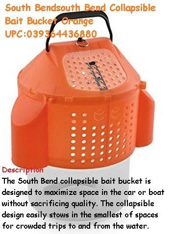 South Bendsouth Bend Collapsible Bait Bucket,,Orange Bait Bucket, Collapsible Bucket, Cheap Sweatshirts, Crappie Fishing, Coupon Apps, South Bend, Innovative Products, Maximize Space, In The Car