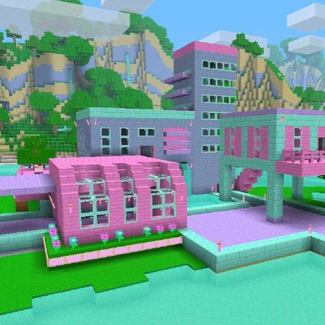 Girly Minecraft, Minecraft Pack, Minecraft Houses For Girls, Construction Minecraft, Girl Craft, Minecraft Banner Designs, Bangunan Minecraft, Minecraft Banners, Easy Minecraft Houses