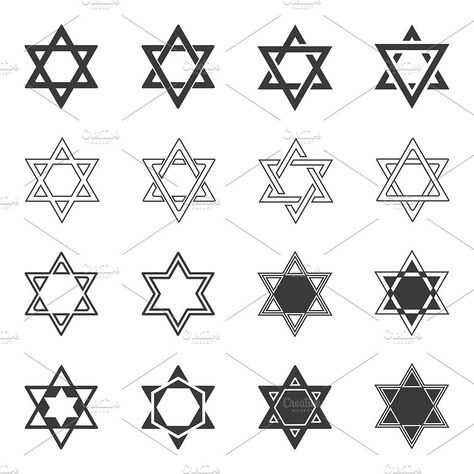 Star of David icons #Magen#Shield#david#icon Jewish Star Tattoo, Star Of David Tattoo, David Tattoo, Solomon Seal, Hanukkah Art, David Star, Hamsa Tattoo, Diamond Icon, Star Tattoo Designs