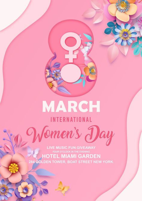 Womens Day Poster, Iot Design, Month Design, Happy Womens, Women's Day 8 March, 8 Mart, Womens Month, 8 March, Social Post