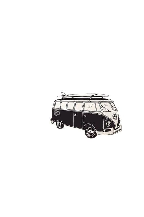 Campervan Tattoo, Beatles Inspired Tattoos, Moutain Tattoos, Beer Tattoos, Camping Tattoo, T1 Bus, Black White Tattoos, Cute Tats, Camera Tattoo