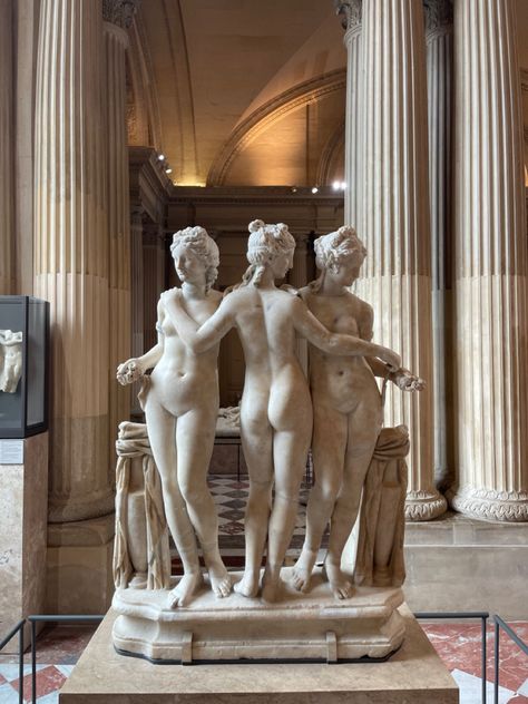 France Louvre, Grace Tattoos, The Three Graces, Antique Sculpture, Greek Statues, Three Graces, Louvre Museum, Classy Aesthetic, Classical Art