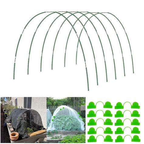 PRICES MAY VARY. 🌱MULTIPURPOSE GARDEN HOOPS FOR RAISED BED: These greenhouse frame can be matched with different garden fabric, such as plant frost covers, mesh netting, greenhouse film, sun shade cloth, anti-bird net and so on, to provide best protection for your plants, keep them away from frost, dust, burning sun and small animals. They are widely used in garden, farm, backyard, field and vegetable patch. 🌱UPGRADE RUST-FREE FIBERGLASS GARDEN HOOPS: Our greenhouse hoops are made of upgraded Greenhouse Frame, Row Covers, Greenhouse Plants, Home Greenhouse, Shade Cloth, Garden Greenhouse, Raised Beds, Raised Garden Beds, Raised Garden