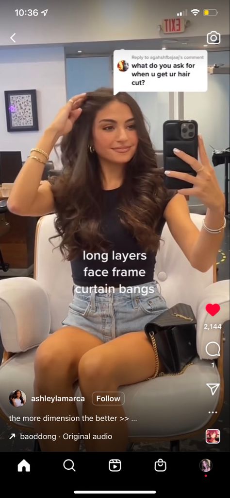 Bangs With Long Face, Good Hair Routine, Long Layer Hair, Long Face Framing Layers, Long Face Framing, Long Hair Curtain Bangs, Layers And Curtain Bangs, Hair Curtain Bangs, Layer Hair