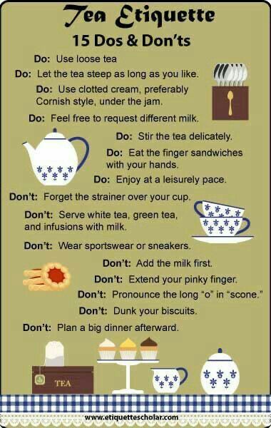 TEA ETIQUETTE DO’S AND DON’TS Food Table Ideas, Party Food Table Ideas, Afternoon Tea Ideas, Dinning Etiquette, Party Food Table, Tea Etiquette, Books And Tea, Table Etiquette, English Tea Party