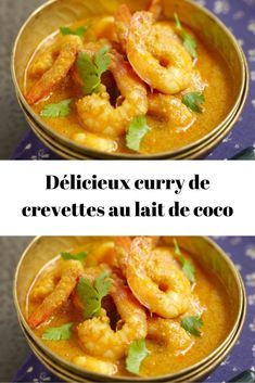 Délicieux curry de crevettes au lait de coco | Toutes Recettes Caprese Garlic Bread, Coco Curry, Fish Dishes, Shrimp Recipes, Light Recipes, Delicious Healthy Recipes, Creative Food, Seafood Recipes, Indian Food Recipes