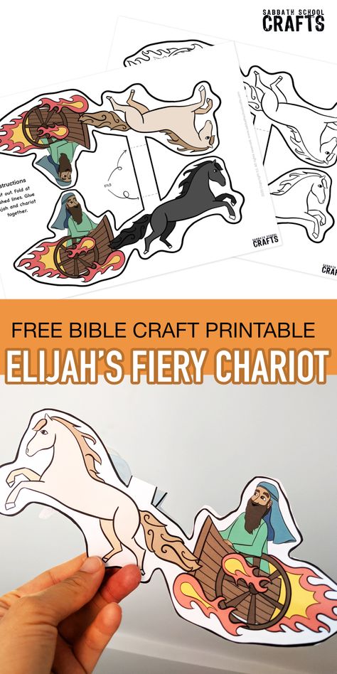 paper Bible craft Elijah And Elisha Activities, Elijah Goes To Heaven Craft, Elijah Chariot Of Fire Craft, Elijah And Elisha Craft, Chariot Of Fire Craft, Elijah And Elisha, Kids Church Activities, Bible Crafts Sunday School, Children Church