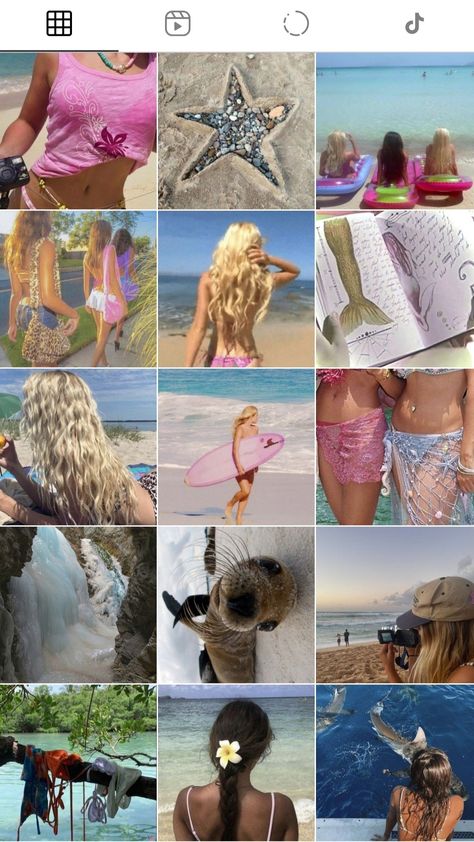 Instagram Layout Aesthetic, Aesthetic Mermaid, Layout Aesthetic, Theme White, Mermaid Core, Aesthetic Feed, Aesthetic Ig, White Mermaid, Mermaid Aesthetic