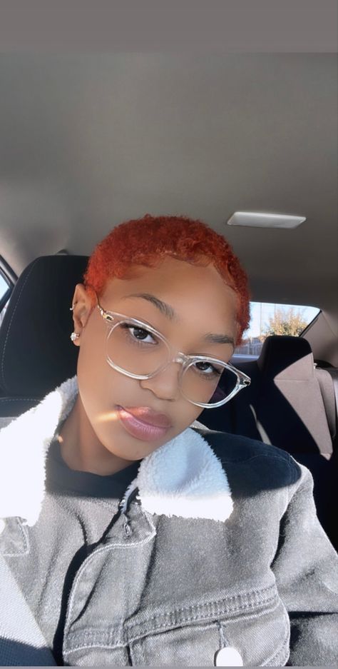 Ginger Short Hair Black Women, Short Ginger Hair Black Women, Ginger Short Hair, Short Ginger Hair, Ginger Hair Black Women, Short Copper Hair, Shaved Hairstyles, Natural Hair Woman, Hair Black Women