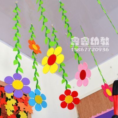 Arcade elementary school kindergarten Nursery Class Decoration, Spring Bulletin Board Ideas, Classroom Ceiling Decorations, Spring Classroom Decorations, Classroom Ceiling, Ideas For The Classroom, Spring Bulletin, Classroom Decor High School, Spring Classroom