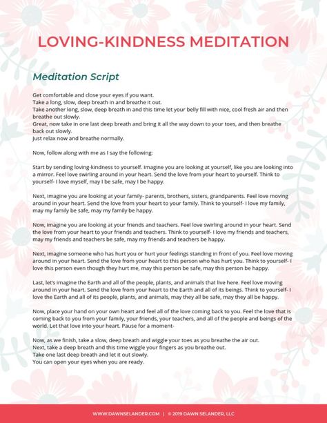 Loving-kindness Meditation for Kids | Dawn Selander Meditation For Kids, Guided Meditation Scripts, Yoga Reading, Meditation Mantra, Guided Relaxation, Meditation Scripts, Guided Imagery, Loving Kindness Meditation, Loving Kindness