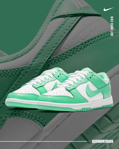 Sneaker News on Instagram: “Official images of the women's Nike Dunk Low "Green Glow" surfaces! Would you lace-swap these for some added pop? These are dropping on…” Nike Dunk Low Green Glow, Nike Dunk Low, Hummel Sneaker, Dunk Low, Nike Dunk, Nike Jordan, Nike Dunks, Nike Women, Paisley