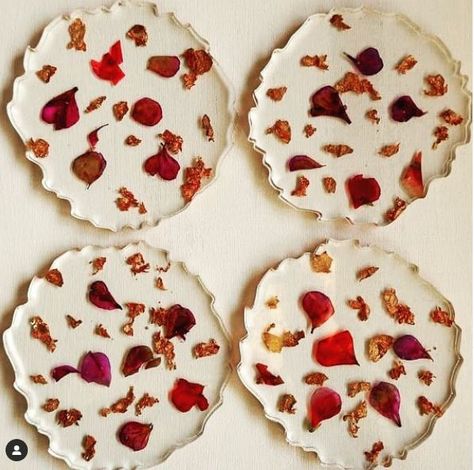 Resin Coaster 
Floral Resin Coaster
Geode Resin Coaster Rose Petal Resin, Diy Resin Coasters, Scottish Flowers, Flower Tray, Gold Coasters, Resin Rose, Resin Coaster, Red Petals, Resin Coasters