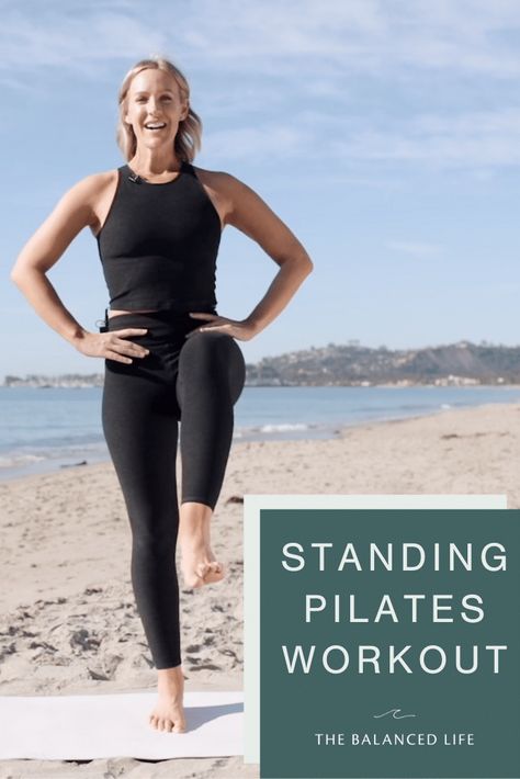 Standing Pilates Workout - The Balanced Life Abc Workout, Standing Pilates, Yoga Pilates Workout, Pilates Workout Plan, Pilates Workout Videos, Standing Workout, Pilates Workout Routine, Pilates Routine, Pilates Video