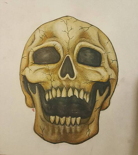 Laughing Skull Tattoo, Skull Laughing, Laughing Skull, Scroll Tattoos, Smiling Skull, Skull Tattoos, Tattoo Idea, Skull Art, Original Gift