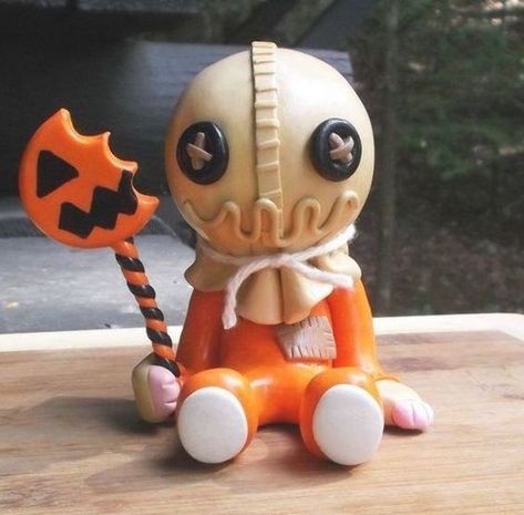 Monster, Cute, Polymer Clay, Figure, Figurine, Sculpture, Sam, Handmade, Trick R Treat, Movie, Figur Clay Monsters, Polymer Clay Halloween, Clay Halloween, Halloween Figures, Halloween Clay, Trick R Treat, Polymer Clay Figures, Polymer Clay Sculptures, Clay Diy Projects