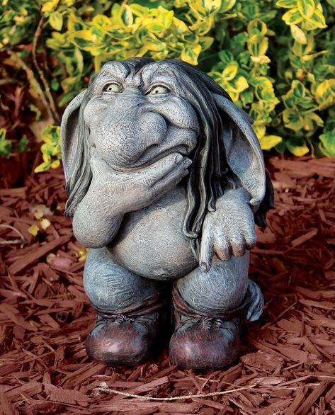 Miniature Garden Trolls for Your Garden Garden Statues For Sale, Lawn Gnome, Garden Gnomes Statue, Statues For Sale, Home Decor Sculptures, Gnome Statues, Garden Gnomes, Magical Garden, Outdoor Statues