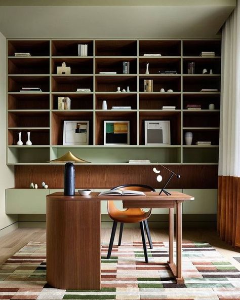 Styled Bookshelves, Interiors Dream, Eclectic Interior, Office Room, Shelf Design, Office Interior Design, Home Office Design, Modern Office, 인테리어 디자인