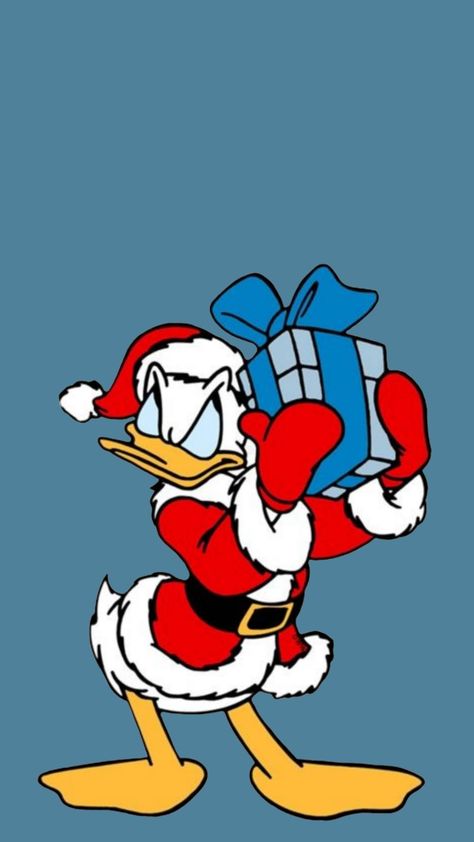 Donald duck Xmas Christmas present Santa wallpaper Mickey mouse Donald Duck Christmas Wallpaper, Christmas Donald Duck, Wallpaper Mickey Mouse, Santa Wallpaper, Donald Duck Christmas, Duck Christmas, Gif Terror, Duck Wallpaper, Disney Dreams