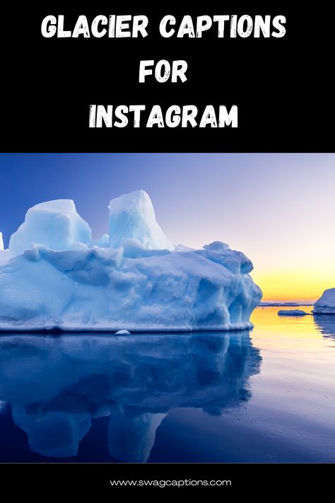 Explore the mesmerizing beauty of glaciers with these captivating captions for your Instagram posts. Whether it's the icy blues or towering ice formations, these glacier captions will perfectly complement your stunning glacier pictures. Get inspired and let nature's frozen wonders leave you speechless! #GlacierBeauty #FrozenWonders #IceFormationInspiration #NatureCaptions #CaptivatingGlaciers #InstagramInspo #GlacierLove #PicturePerfectViews #IcyBlues #MountainMagic #NaturePhotography Ice Captions Instagram, Photography Captions, Ice Formations, Water Quotes, Perfect Captions, Instagram Games, Glacier Bay, Caption For Yourself, Mesmerizing Beauty