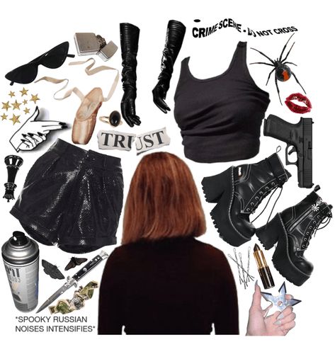 Natasha Romanoff Halloween Costume, Black Widow Inspired Dress, Natasha Romanoff Aesthetic Outfit, Black Widow Disneybound, Natasha Romanoff Costume, Black Widow Aesthetic Outfit, Black Widow Outfit Ideas, Black Widow Inspired Outfits, Natasha Romanoff Outfit Style