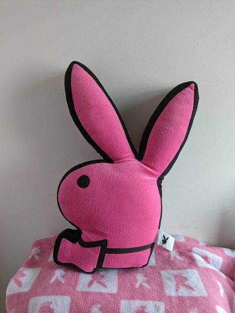 Pink Playboy Bunny, Bunny Pillow, Playboy Logo, Shaped Pillow, Playboy Bunny, Thrift Finds, Creepy Cute, Christmas Wishlist, Christmas List