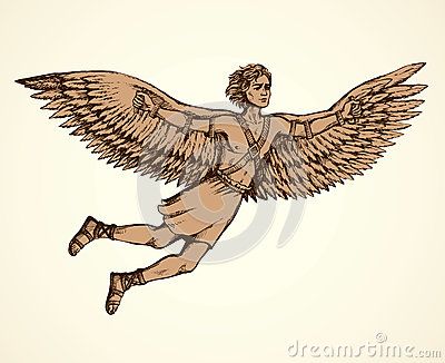 Icarus, Character of Ancient Greek Legend. Vector Drawing Stock Vector - Illustration of antique, idea: 78313715 Idea Drawing, Vector Drawing, Ancient Greek, Moose Art, Stock Illustration, Flight, Stock Vector, Vector Illustration, Humanoid Sketch