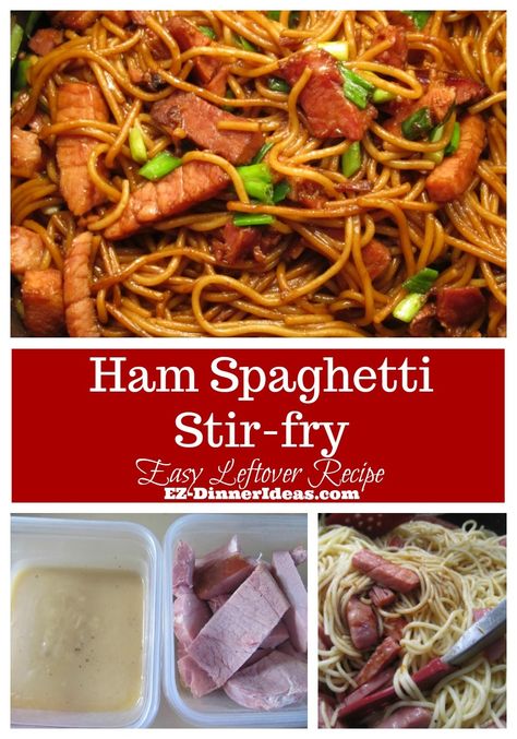 Ham Stir Fry Recipes, Ham Spaghetti, Ham And Cabbage, Fried Ham, Steak Stir Fry, Ham Dinner, Chuck Steak, Cabbage Stir Fry, Leftover Ham Recipes