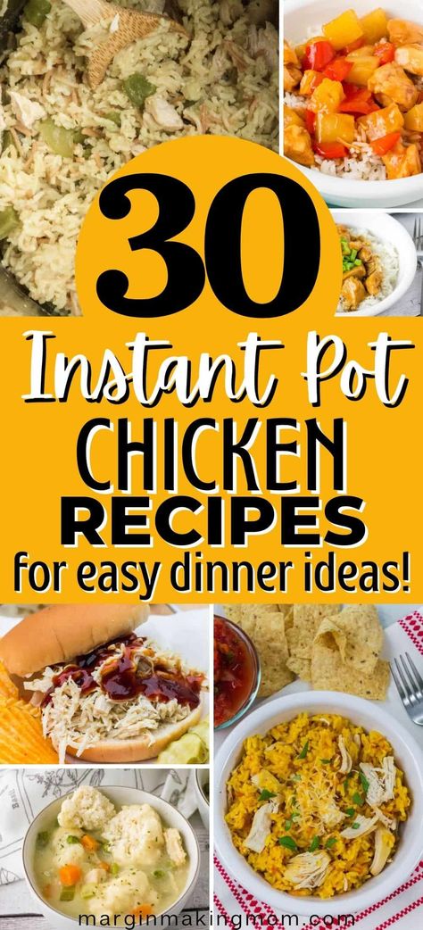 These Instant Pot chicken recipes are perfect for weeknight dinner ideas! Keep mealtime simple with these pressure cooker recipes including everyone's favorite poultry! Chicken Breast Instant Pot Recipes, Pressure Cooker Recipes Chicken, Weeknight Dinner Ideas, Chicken Dinner Ideas, Instant Pot Chicken Recipes, Pressure Cooking Recipes, Instant Pot Pasta Recipe, Chicken Breast Recipes Easy, Pot Recipes Easy