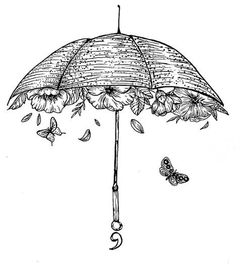 Rainy Day Tattoo Ideas, Umbrella And Flowers Tattoo, Knee Tats, Semi Colon Tattoo, Rain Tattoo, Colon Tattoo, Under Chest Tattoo, Mirror Tattoos, Umbrella Tattoo