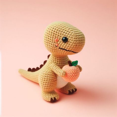 Super Unique Crochet T Rex Amigurumi Pattern - All Amigurumi Crochet T-rex, T Rex Toys, Yarn Tail, Magic Circle, Unique Crochet, Worsted Weight Yarn, Worsted Weight, Simple Patterns, T Rex