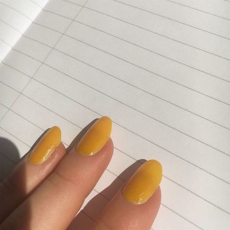 ☛ Hufflepuff Nails, Mango Yellow, Yellow Nail Art, Yellow Nails Design, Yellow Nail, Nails Aesthetic, Toenail Fungus, Trendy Nail Art, Yellow Nails