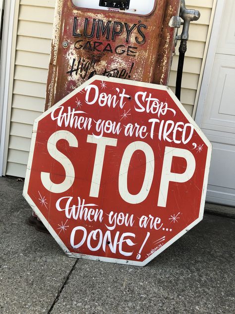 #lumpysgarage Painted Stop Sign, Swap Meet Ideas, Car Part Art, Car Part Furniture, Banksy Art, Sketch Tattoo Design, Sign Painting, Stop Sign, Garage Art