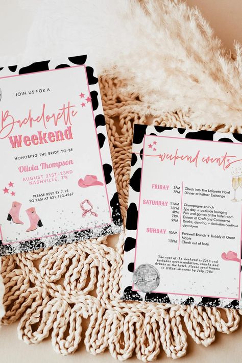 Disco Cowgirl Bachelorette Party | Space Cowgirl I Invitation Cowgirl Bachelorette Theme, Disco Cowgirl Bachelorette Party, Disco Cowgirl Bachelorette, Cowgirl Bachelorette Party, Lafayette Hotel, Cowgirl Bachelorette Parties, Bachelorette Theme, Brunch Bubbly, Champagne Brunch