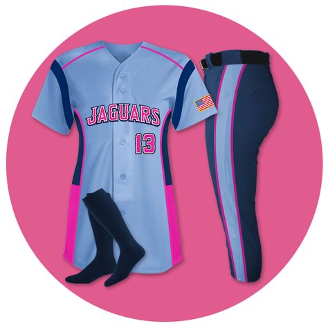 Elite Triple Play Softball Uniform | Design Your Own Only @ Team Sports Planet Softball Uniforms Colors, Softball Uniforms Ideas Design, Softball Jerseys Designs, Softball Uniforms Ideas, Fastpitch Softball Uniforms, Uniforms Ideas, Softball Girls, The Number 13, Softball Crafts