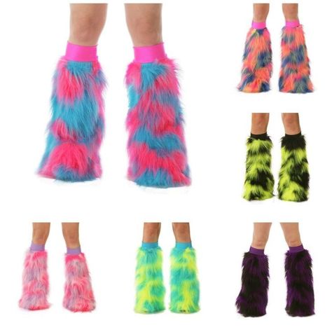 Fluffy Leg Warmers, Fur Boot Covers, Gothic Cosplay, Fur Leg Warmers, Silly Clothes, Theme Inspiration, Boot Covers, Look Festival, Gogo Dancer