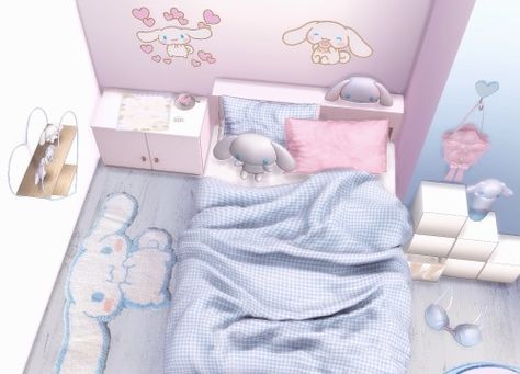 Sims 4cc Room, Kawaii Bedroom Sims 4 Cc, Sims 4 Cc Hello Kitty Bed, Sims 4 Kpop Decor, Sims 4 Mods Kawaii, The Sims 4 Cc Bedding, Ts4 Cc Kawaii Furniture, Sims 4 Sanrio Clothes, Sims 4 Cute Bed Cc