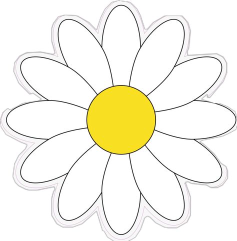 Flower Drawing Tumblr, Daisy Flower Drawing, White Flower Png, Flower Vector Illustration, Daisy Drawing, Simple Flower Drawing, Flower Templates Printable, White Daisy Flower, Flower Line Drawings