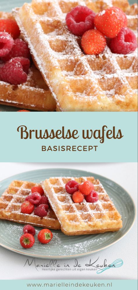 Het recept voor heerlijke Brusselse wafels, knapperig van buiten en heerlijk zacht en luchtig van binnen. #wafels #wafelijzer #bakken Strawberry Oreo Cheesecake, Belgian Cuisine, Strawberry Cheesecake Bars, Special Desserts, Beautiful Birthday Cakes, Waffle Maker, Pancakes And Waffles, Basic Recipes, High Tea