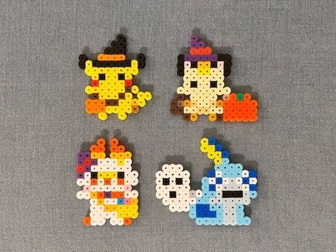 Sobble Pokemon Perler Beads, Pokemon Melty Beads, Halloween Pokemon Perler, Dhmis Perler Beads, Clown Perler Beads, Small Perler Beads, Halloween Perler Beads, Perler Beads Keychain, Pokemon Perler Bead Patterns