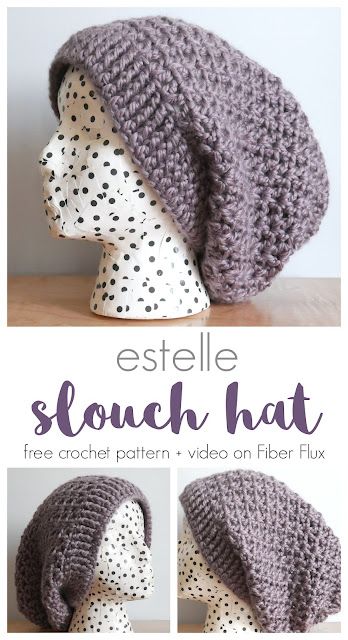 Crochet Slouch Hat: Free Pattern + Video Tutorial Crochet Slouchy Hat Free Pattern Woman Slouch Beanie, Slouch Beanie Crochet Pattern, Crochet Slouchy Hat Free Pattern, Crochet Slouchy Beanie Pattern, Slouch Hat Crochet Pattern, Crochet Slouch Beanie, Slouchy Beanie Pattern, Slouchy Hat Crochet Pattern, Crochet Locs