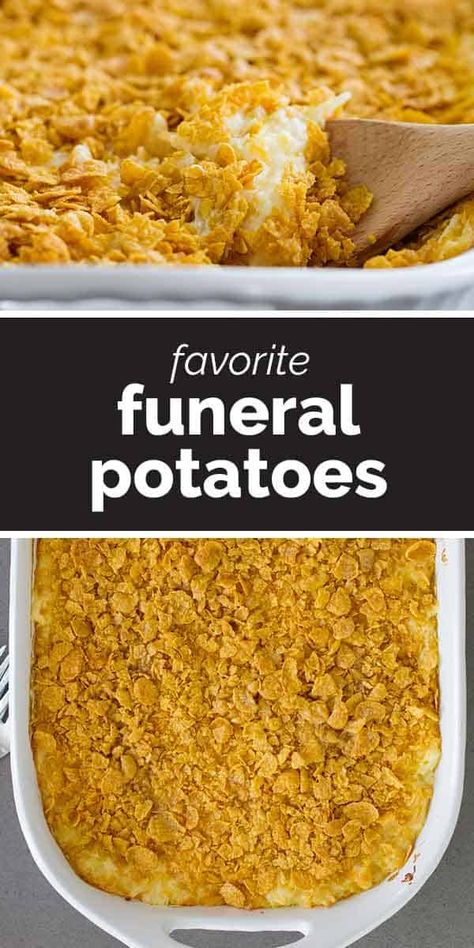 A popular Utah casserole, these Funeral Potatoes are good for more than just funerals! This classic potato casserole is comforting and crowd-pleasing. #recipe #sidedish #holidayrecipe #potatoes #funeralpotatoes #potatocasserole Utah Casserole, Church Potatoes, Brian Paterson, Cheesy Potatoes With Hashbrowns, Breakfast Sausage Recipes, Tastes Better From Scratch, Hashbrown Casserole, Hashbrown Recipes, Hash Brown Casserole