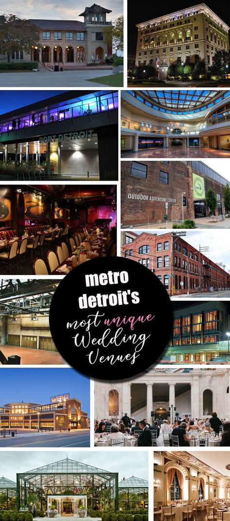 Wedding Venues Michigan, Cheapest Wedding, Unique Wedding Ceremony, Michigan Wedding Venues, Wedding Destinations, Unique Wedding Venues, Metro Detroit, Detroit Wedding, Wedding Reception Venues