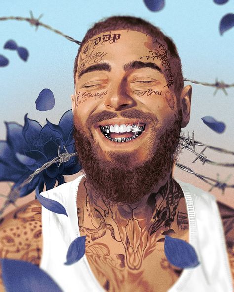 Callum Seymour — Totally Reps | Illustration Agency Posty Tattoos, Post Malone Art, Sports Animation, Boutique Illustration, Myself Post Malone, Animation Artist, Post Malone Wallpaper, Sports Illustration, Drawing Wallpaper