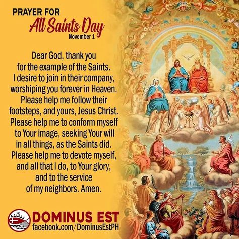 Feast Of All Saints Day, All Saints Day Prayer, Feast Of All Saints, Blessed Sunday Morning, Prayer For Prosperity, Catholic Feast Days, First Sunday Of Advent, Prayer Catholic, Prayer Message